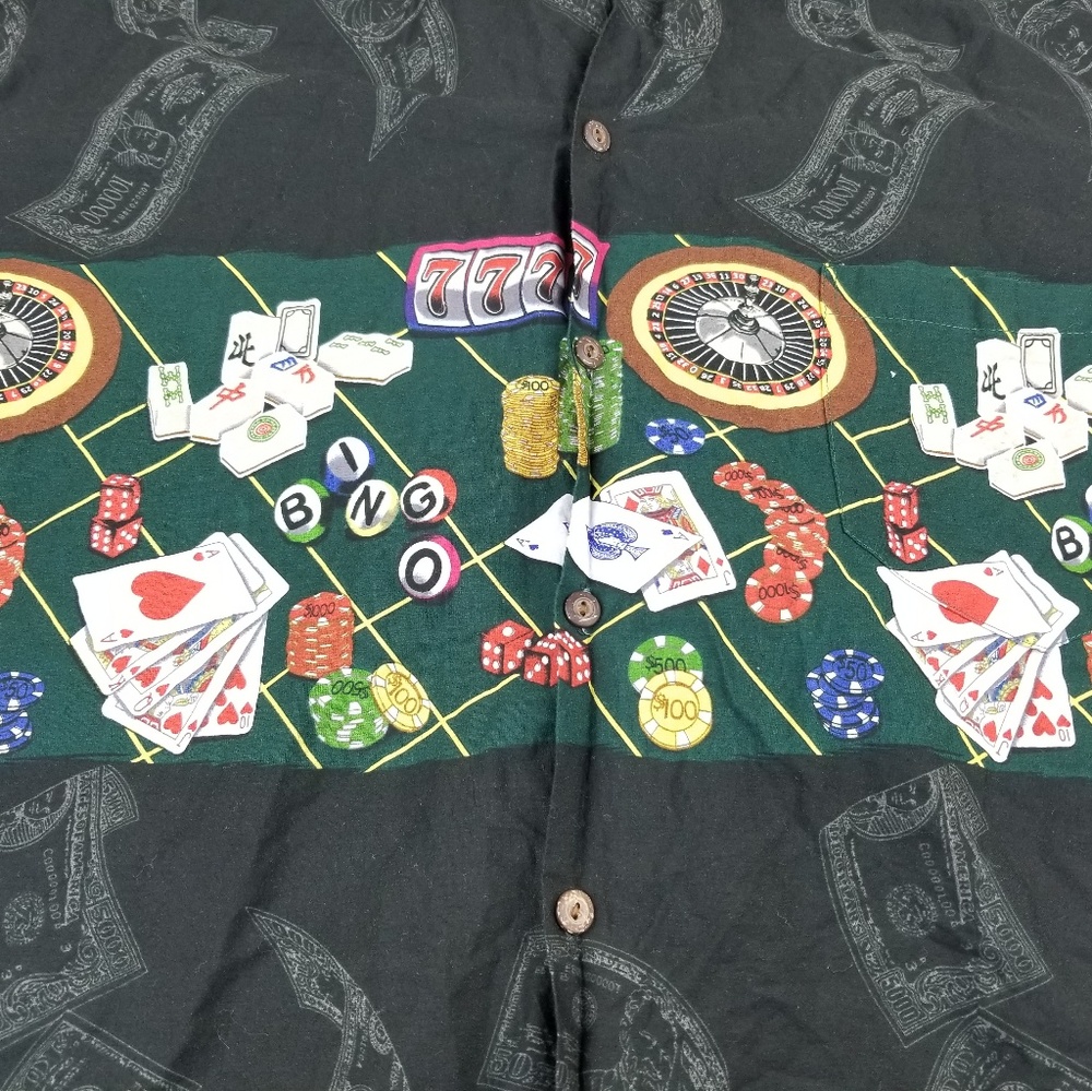 Pacific Legend Hawaiian Shirt Men's 2XL Poker Card - Picture 3 of 5